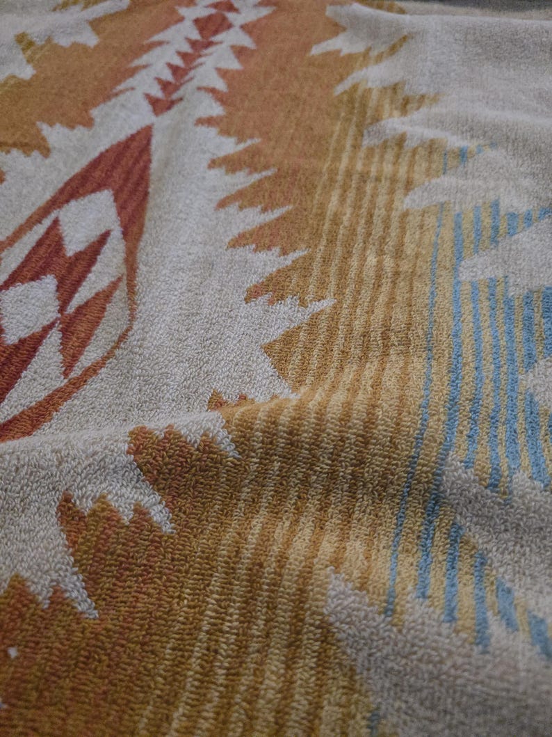 Toalla Pendleton hecha a mano - Toalla con capucha para bebé - Diseño nativo occidental 100% algodón del suroeste - Sunset Pass imagen 8