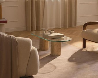 Tapete de lã tufado à mão – Arcos abstratos, lã da Nova Zelândia, tapete para sala de estar