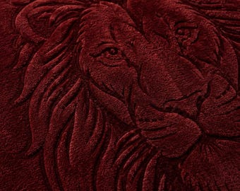 Tapete com Cabeça de Leão em Relevo 3D – Fibras Macias Tufadas à Mão, Tapete Moderno com Arte Animal