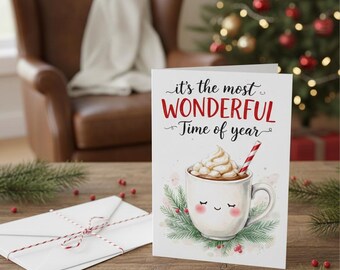 Impresión de acuarela para taza de café navideña (descarga digital)