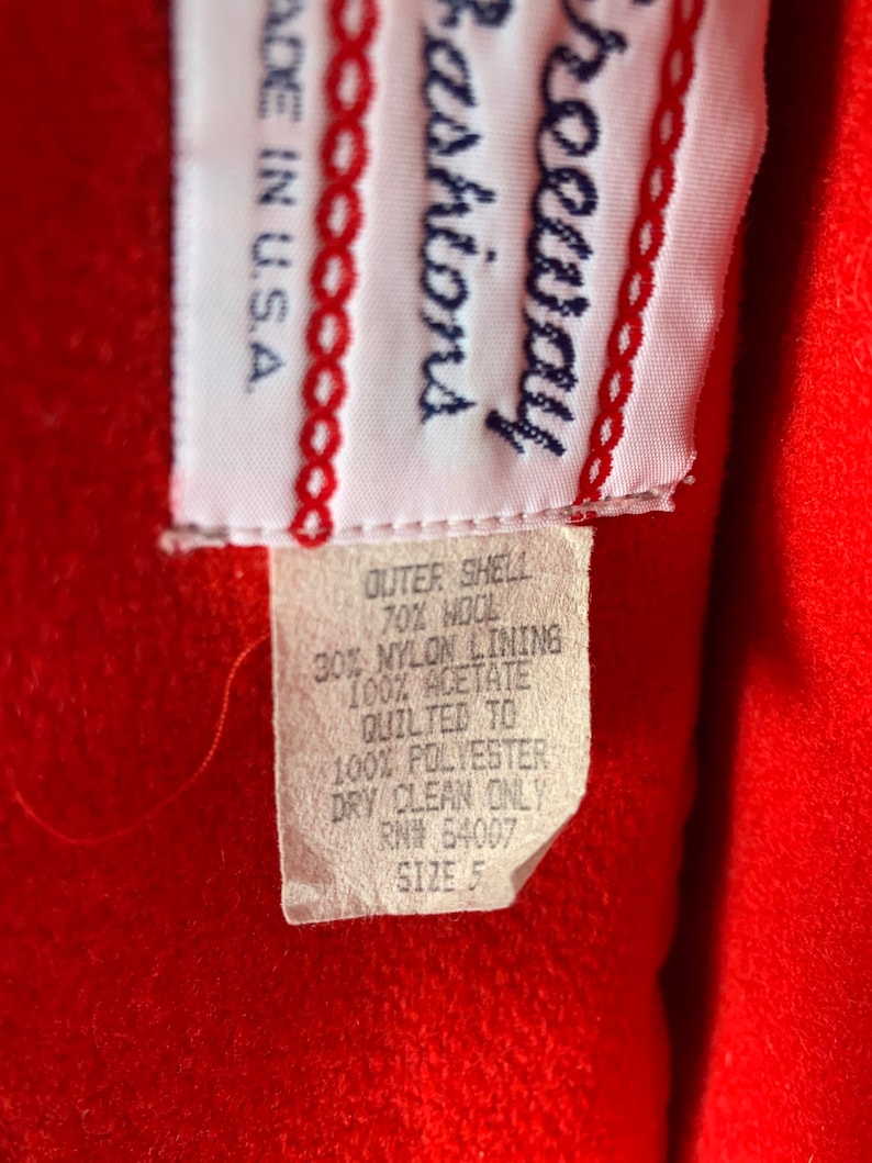 Vintage Freeway Fashions redgold wool blend young girls coat Size 5 Made in USA