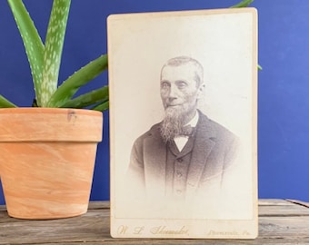 Victorian Cabinet Card Photograph, Antique Oddities & Curiosities Decor, Creepy Dark Academia Portrait, Gothic Ephemera