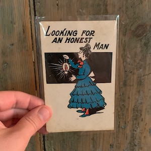 Vintage eerlijke man ansichtkaart | vintage grappige ansichtkaart