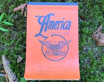 Vintage America School Notebook with Federal Eagle Design