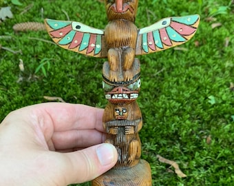 Vintage Miniature Totem Pole Figure