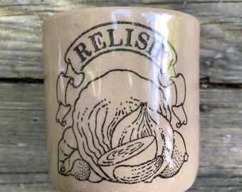 Vintage Stoneware Relish Jar | Pearsons of Chesterfield Jar Made in England