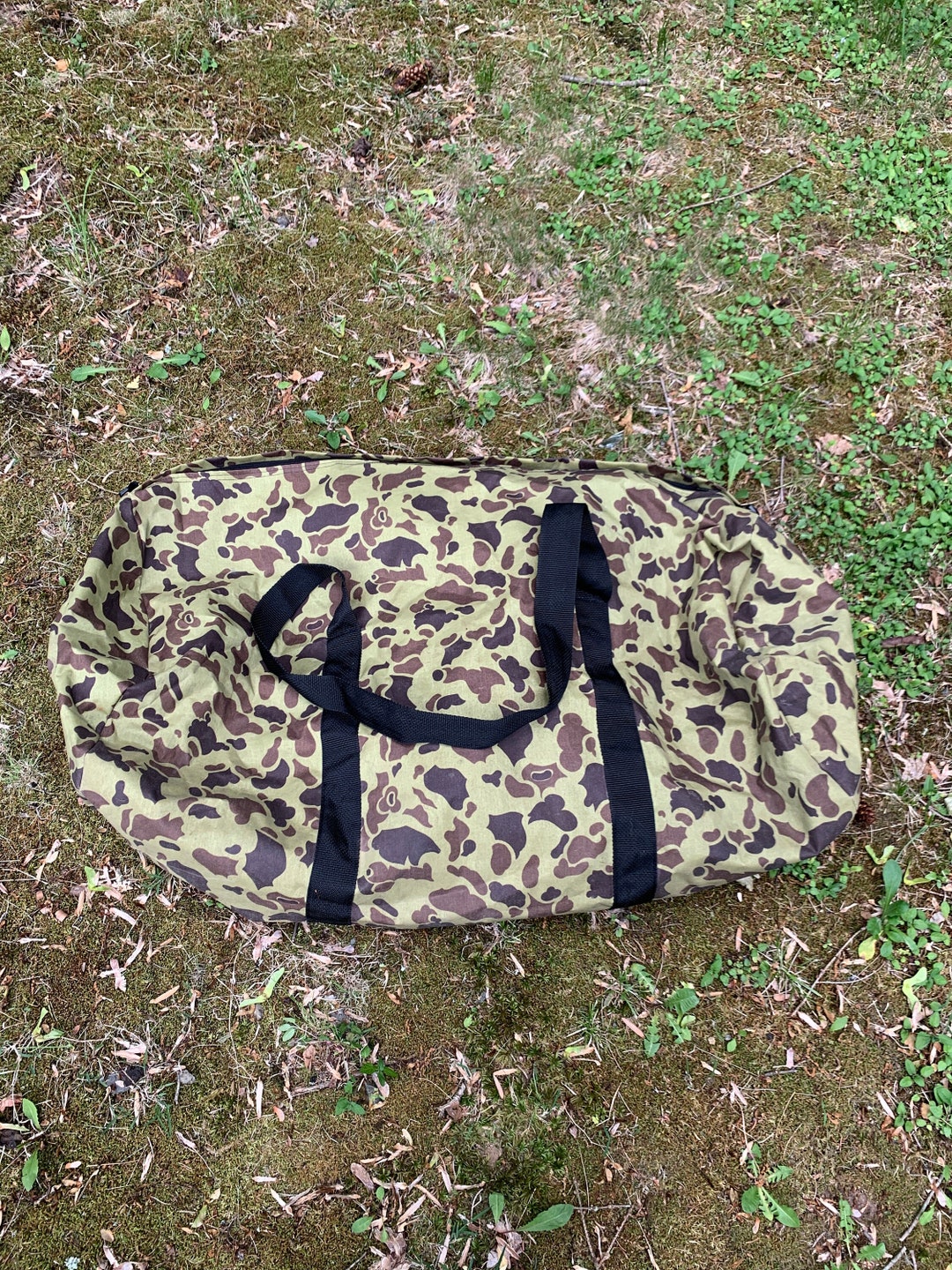 Vintage Waterproof Camouflage Duffel Bag Etsy