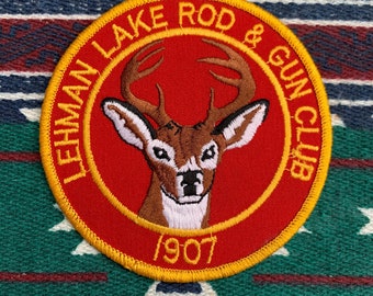 Vintage Lehman Lake Rod & Gun Club Patch | 1907 Deer Hunter
