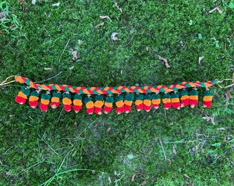 Indian Toran Decorative Door Garland | Diwali Decoration Orange, Red, and Green