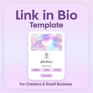 Enlace pastel en la página de biografía: plantilla HTML y CSS (descarga digital)