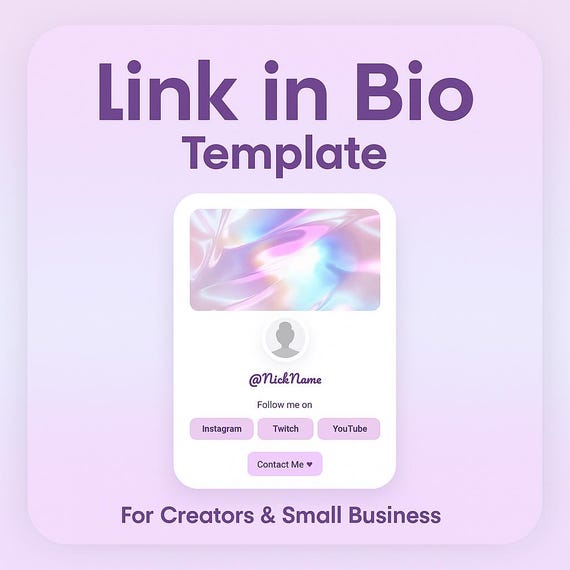 Pastel Link in Bio Page – HTML CSS Template (Digital Download)