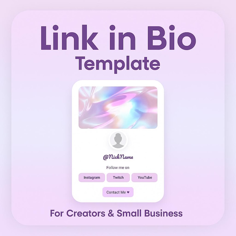 Pastel Link in Bio Page – HTML CSS Template (Digital Download) image 1