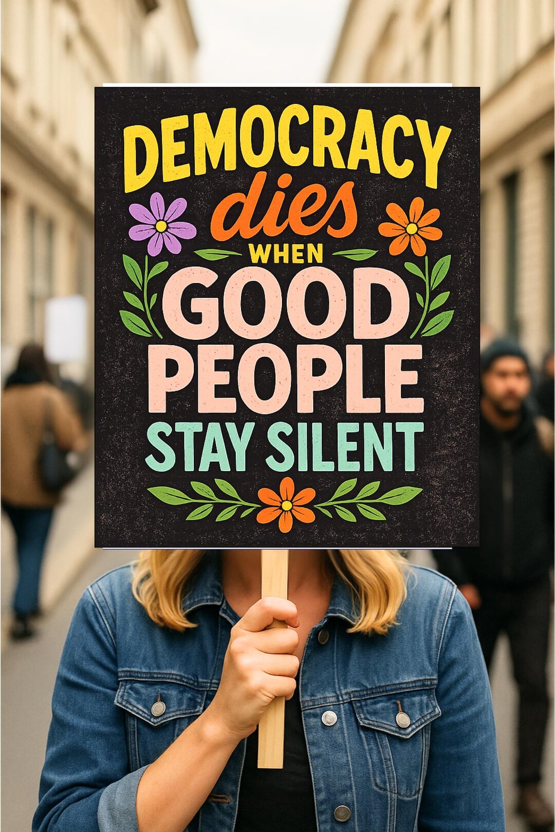Democracy Dies When Good People Stay Silent Protest Sign, Activism ...