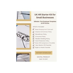 UK HR Starter Kit for Small Businesses | First Employee Templates | Editable Word Docs