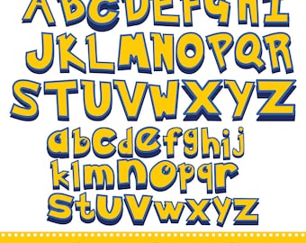 PlayFul Kids Font | Monster Cartoon Alphabet | PNG SVG PDF | Commercial Use | Digital Downloads