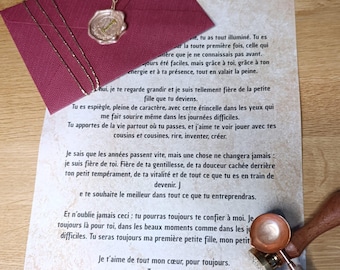 Lettre d’amour personnalisée – Message romantique avec sceau de cire – Love letter gift