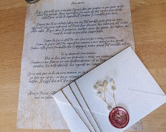 Lettre personnalisée mariage – Message aux mariés écrit à la main – Wedding letter gift