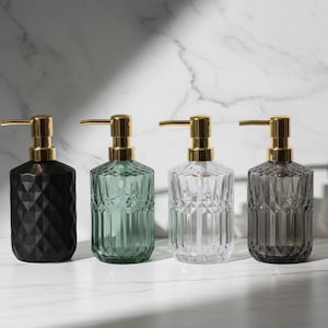 Refillable Glass Soap Dispenser • Modern Bathroom Decor, 400ML