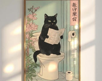 草間彌生の黒猫のファインアートプリント：日本のギャラリーウォール