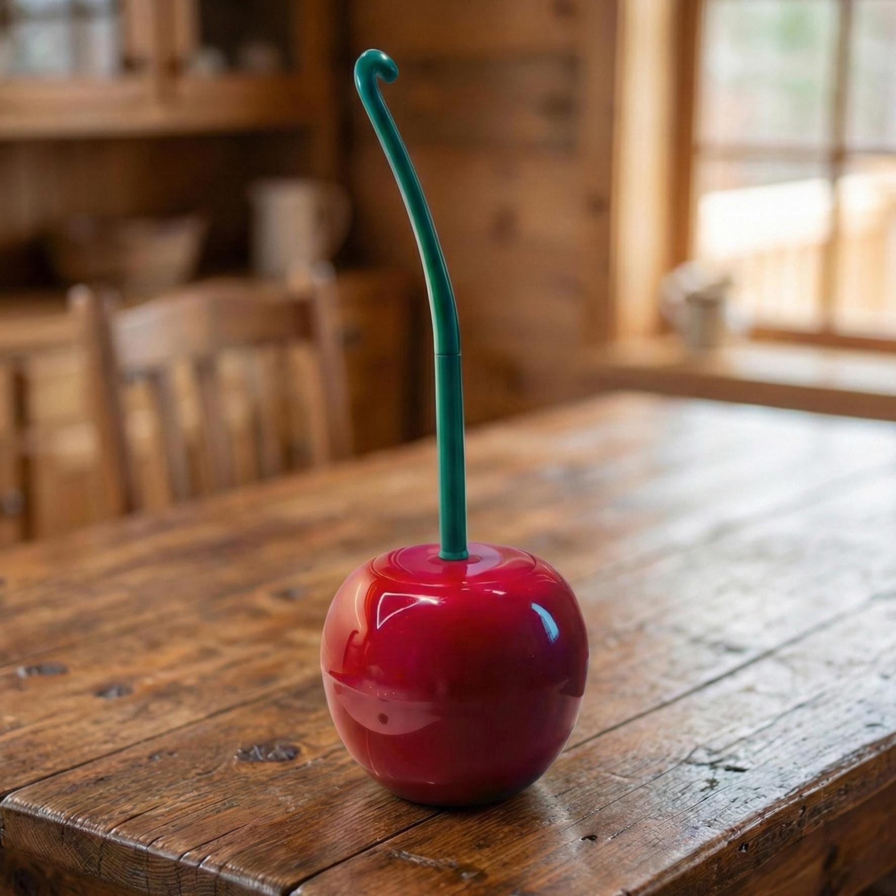 Cherry Shape Toilet Brush And Holder - Creative Fruit Design Bathroom Cleaning Tool - View #9