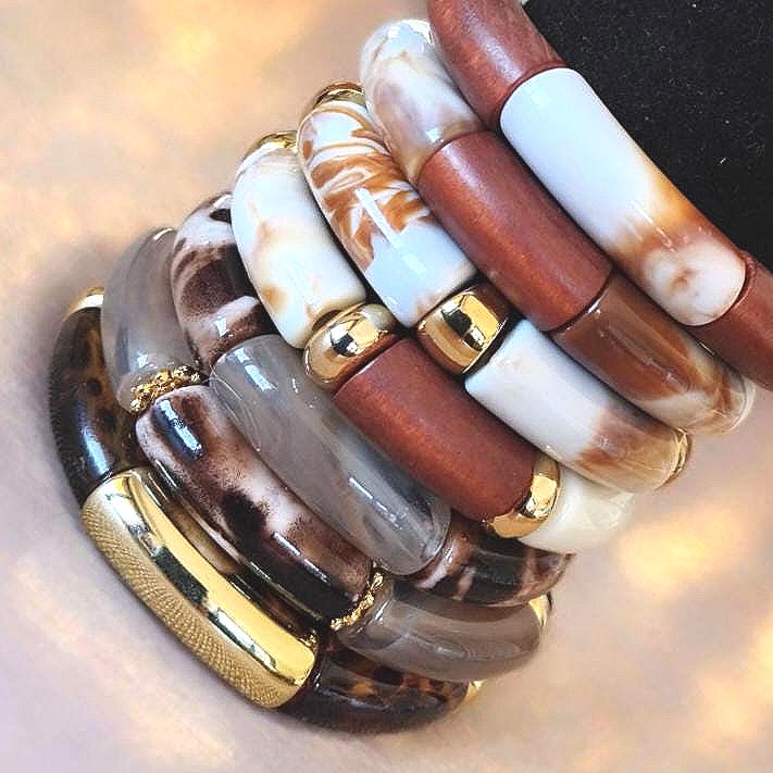 Bracelet Mixte En Bois Réglable élastique - Homme Et Femme - Modèle Unique Artisanal
