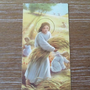 Antica carta religiosa di carta cristiana degli angeli effimeri degli anni '30