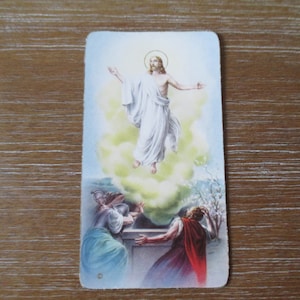 Antique Religious Christian Paper Card 1930's Ephemera Christ Risen