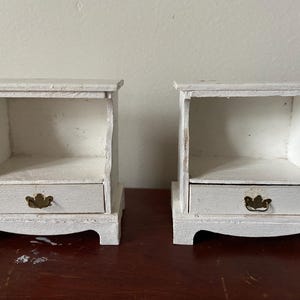 Vintage Doll House Furniture Night Stand 2 pc. Miniatures