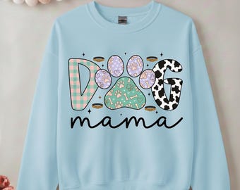 Mamá perra a cuadros de leopardo, mamá perra, amante de los perros, regalos para perros, perro retro, archivo mamá, día de la madre, descarga digital