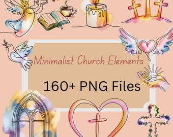 Spiritual Graphics: Christian Church Doodle Clipart Bundle, 165+ Hand-Drawn Faith Symbols PNG