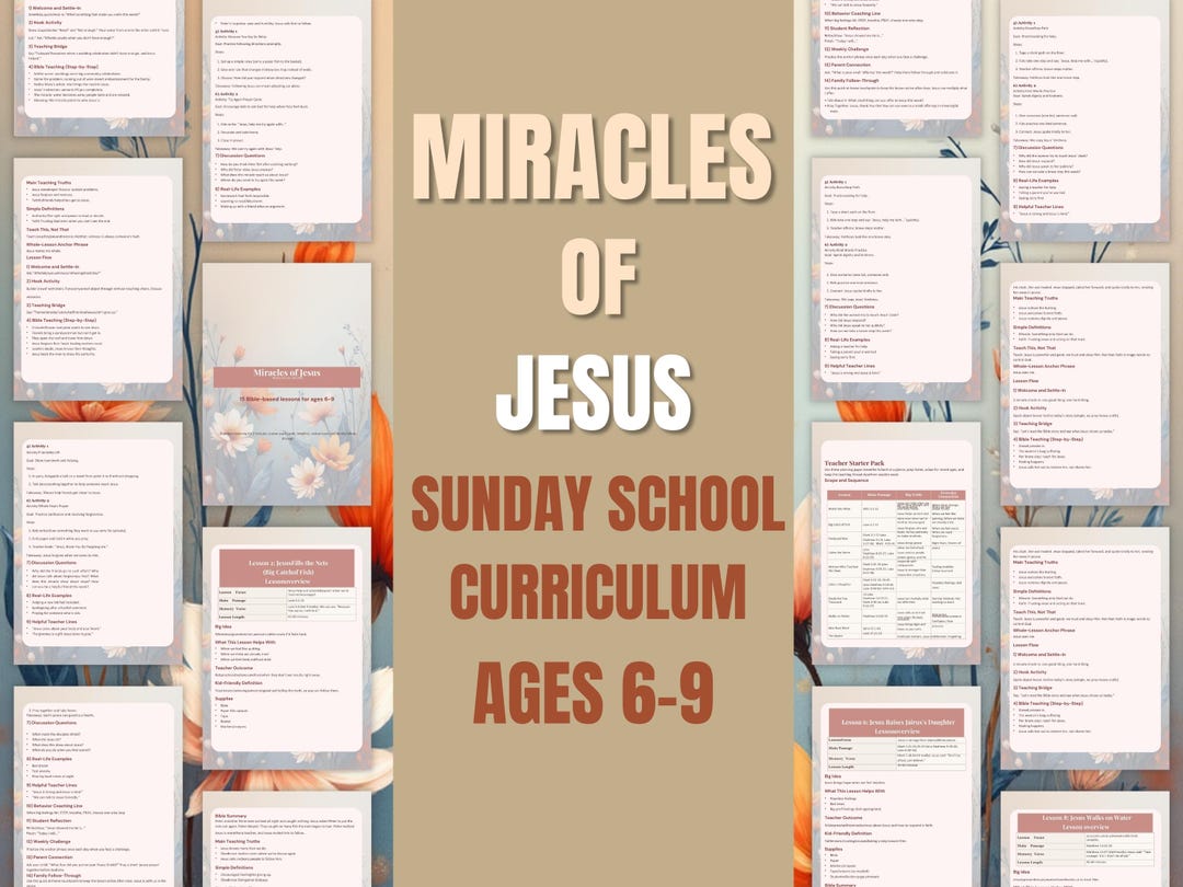 Miracles of Jesus Bible Lessons for Kids | 15 Printable Sunday School ...