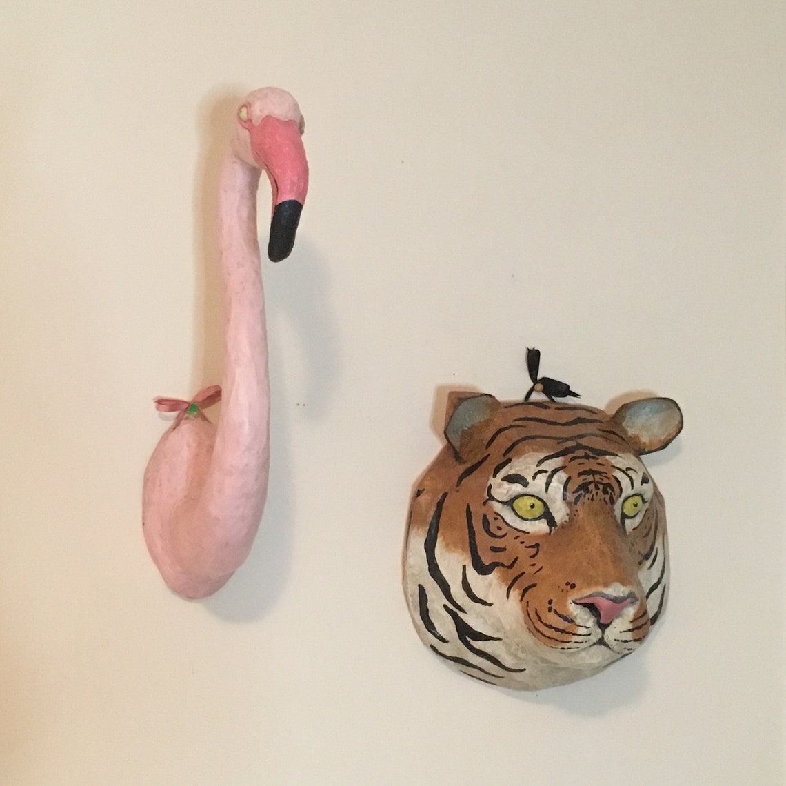 Paper mache tiger head wall decor Etsy