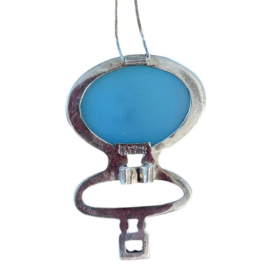 Signed Sterling Silver Turquoise Statement Neckla… - image 2