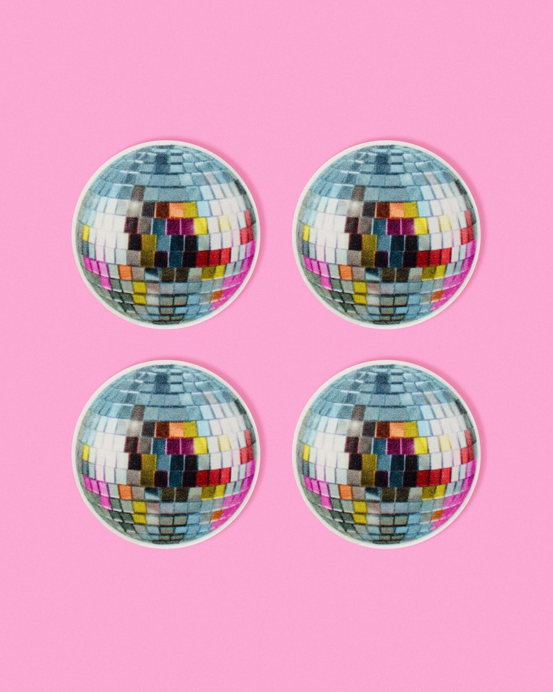 Disco Ball Bar Coasters Set of 4 image 2