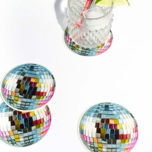 Disco Ball Bar Coasters Set of 4 image 3