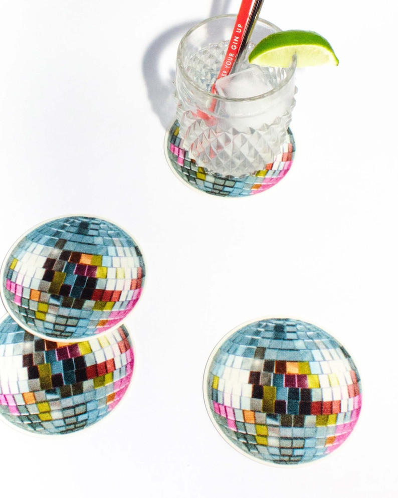Disco Ball Bar Coasters Set of 4 image 3