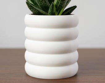 Bubbles Planter - 3D gedruckter moderner Pflanzentopf mit versteckter Tropfschale