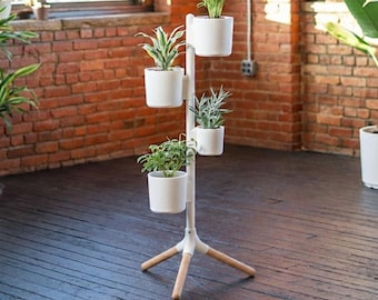 Die Schiene – Tripod Edition | Modularer 3D-Blumentopf mit Abstandshaltern | Vertikales Indoor-Gartendekor