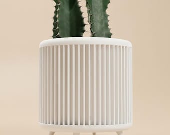 The Nelson – Moderner 3D gedruckter Übertopf mit versteckter Auffangschale