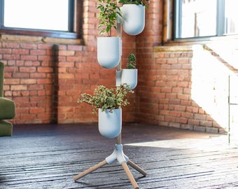 Die Schiene – Tripod Edition | Modularer 3D gedruckter Blumentopf | Vertikales Indoor-Gartendekor