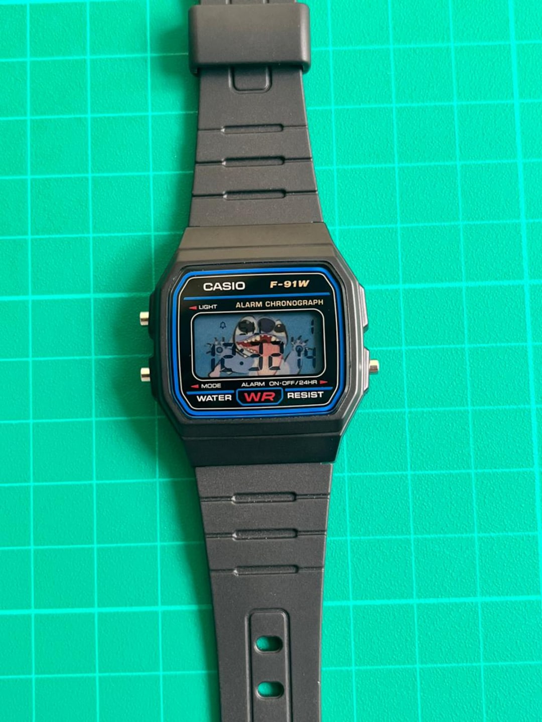 Casio F-91W Stitch Custom Watch – Retro Digital Style With NFC Tag