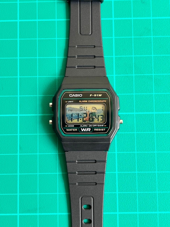 CASIO F-91W 90s“Old CASIO”CheapCasio Vin Casio F-91W Crayon Shin-chan Watch – Retro Digital Style With NFC