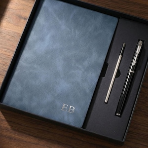School Season Gifts, Custom Initials Notebook, 2026 Leather Journal Set, Father's Day Gifts Men, Corporate Gifts, Personalised A5 Notebook