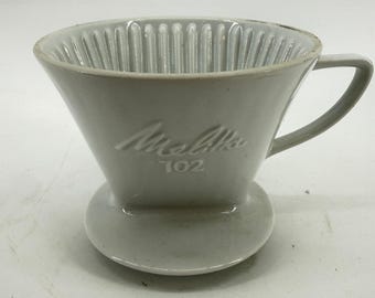 Melitta Coffee Dripper Unisex OS White Ceramic 102 Vintage Pour Over 2-Hole