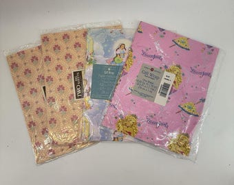 Vintage Gibson Lot of 4 Birthday Gift Wrapping Paper Two BIG Sheets NIP 8 sq ft