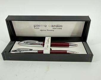 Pierre Cardin Pen and Pencil Set Unisex OS Burgundy Chrome Writing Gift Set