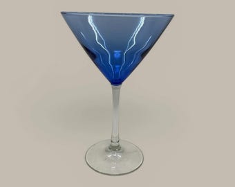 Kaleidoscope Blue Martini Glass