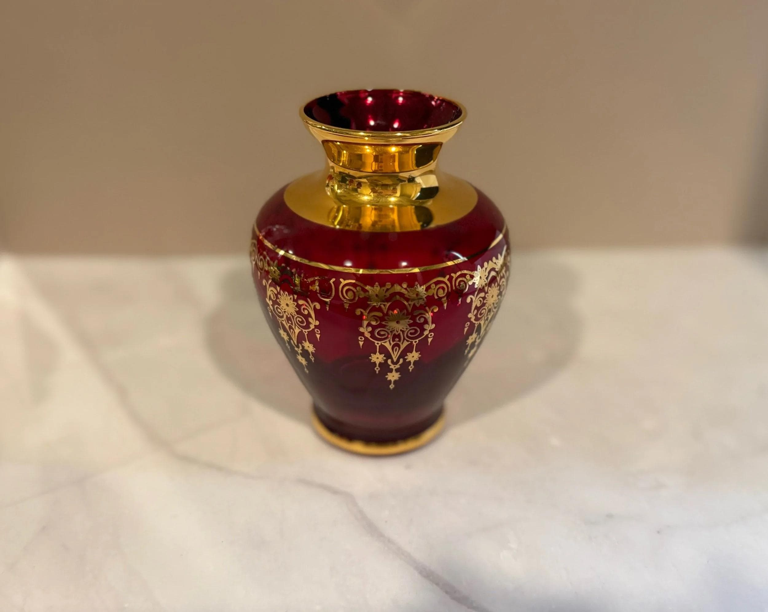 24 K Gold Murano Vase - Etsy