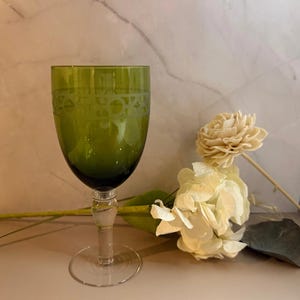 Vintage Green Water Goblet - Gazebo by Artland