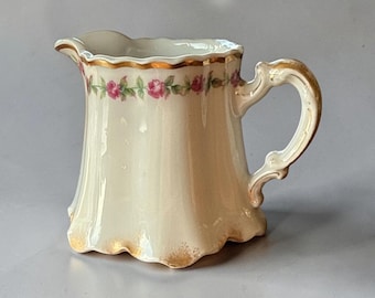 Haviland Limoges Porcelain Mini Creamer with Floral and Gold Accents